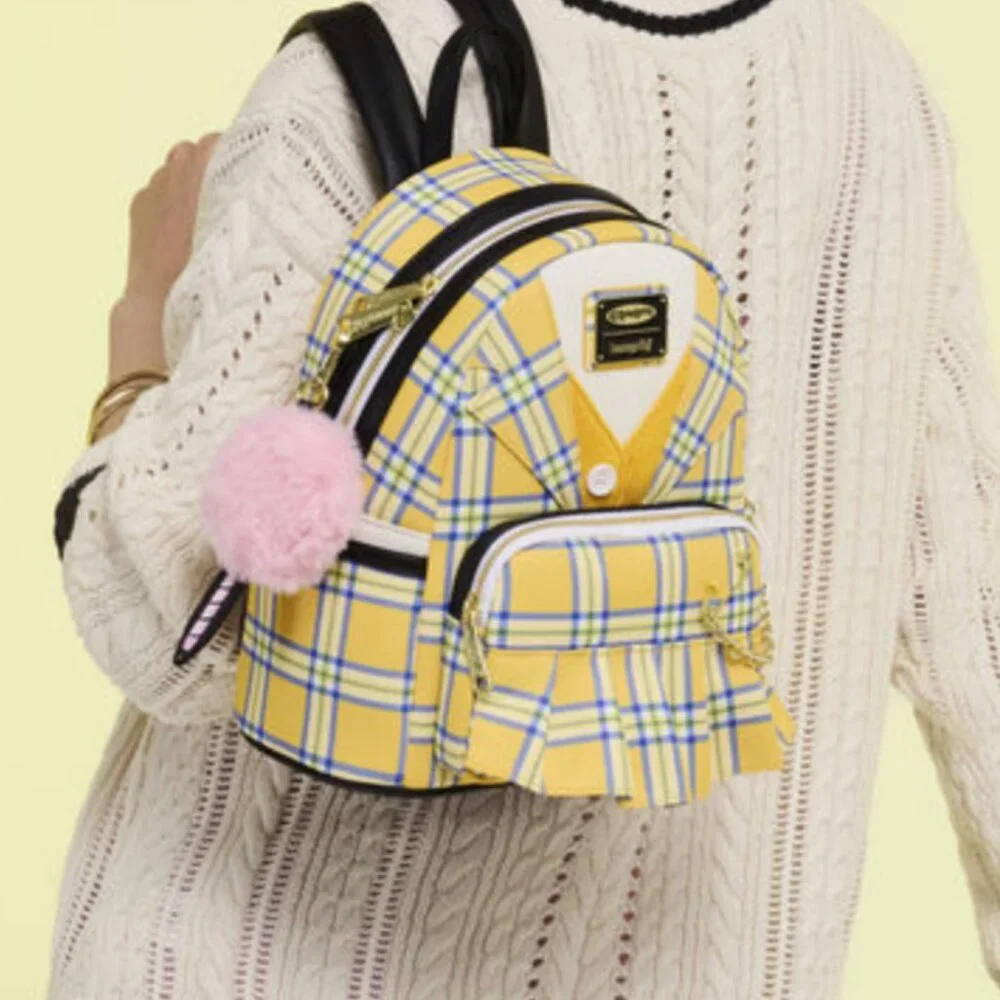 Loungefly Clueless 30th Anniversary Cher Yellow Plaid Mini Backpack NWT